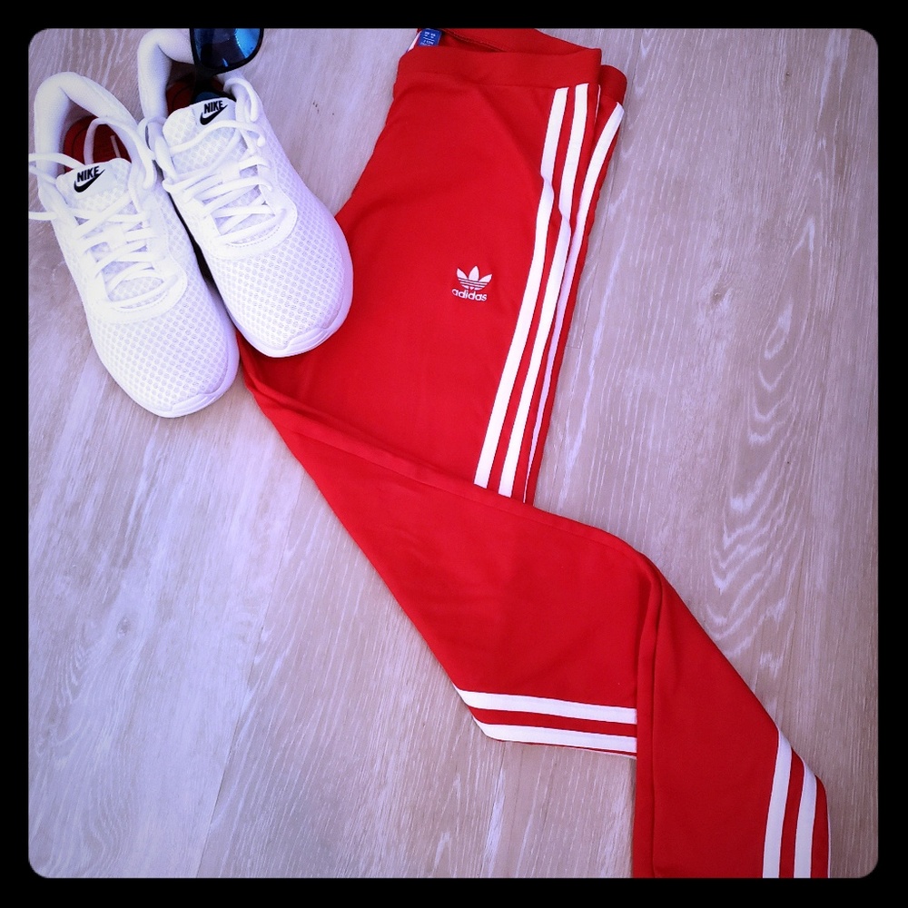 Adidas red leggings